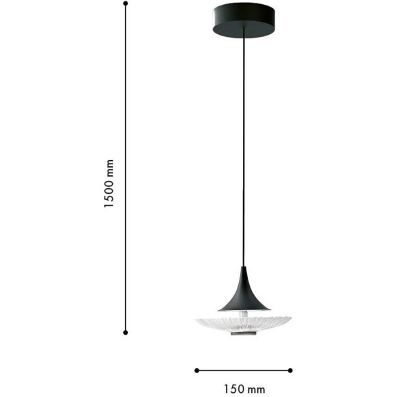 4656-1P, подвес, D150xH1500, LEDx6W, 420LM, 4000K, included