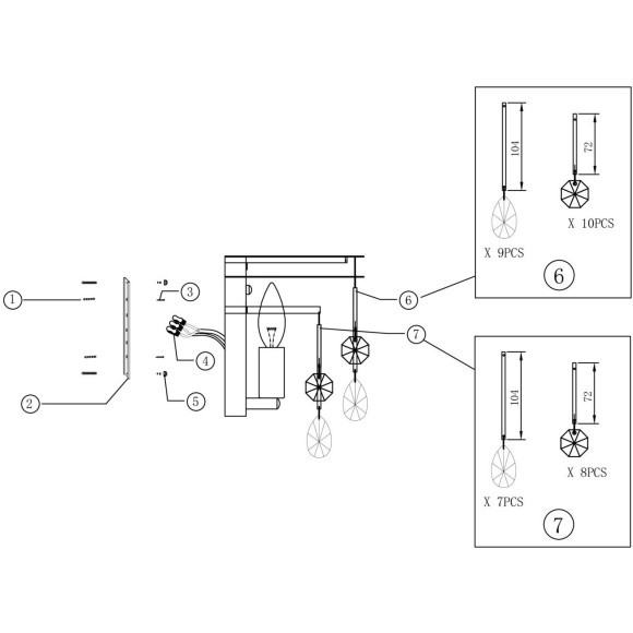 Бра хрустальное Linn MOD091WL-01G Бра хрустальное Linn MOD091WL-01G