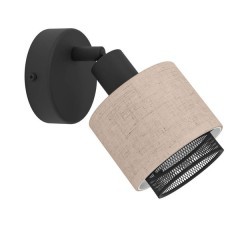 43656 Спот ROSLEY, 1x40W(E14), сталь, черный, текстиль, натуральный 43656 Спот ROSLEY, 1x40W(E14), сталь, черный, текстиль, натуральный