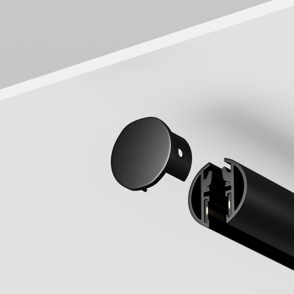 Комплект из 2 боковых заглушек для скругленного шинопровода серии Maytoni Levity TRA184EC-R-11B Комплект из 2 боковых заглушек для скругленного шинопровода серии Maytoni Levity TRA184EC-R-11B