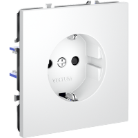 Розетка встраиваемая VOLTUM S70 с заземлением и защитными шторками, 16А, (белый матовый)