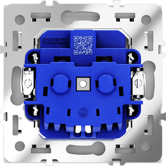 Розетка встраиваемая VOLTUM S70 с заземлением и защитными шторками, 16А, (белый матовый)