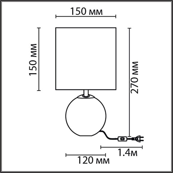 8230/1T CLASSI LN25 серый, керамика/текстиль Настольная лампа E14 1*40W 220V KOHALA