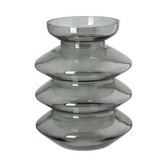421355 BEVATO Декоративная ваза, стекло, серый, H280, Ø220