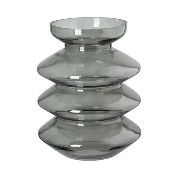421355 BEVATO Декоративная ваза, стекло, серый, H280, Ø220