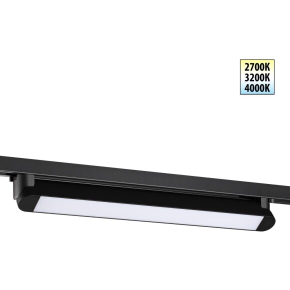 359796 PORT NT25 264 черный Светильник однофазный трехжильный трековый с переключ. цв. температуры IP20 LED 24W 180-265V 2700К/3200К/4000К ITER