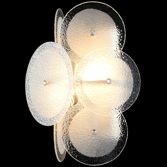 Crystal Lux DANDELION AP2 GOLD 4060/402 Бра настенное дизайнерское золото белое, лампы 2xE14 макс. 40Вт, декоративный светильник на стену, без выключателя