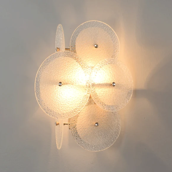 Crystal Lux DANDELION AP2 GOLD 4060/402 Бра настенное дизайнерское золото белое, лампы 2xE14 макс. 40Вт, декоративный светильник на стену, без выключателя