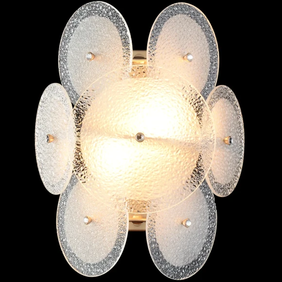 Crystal Lux DANDELION AP2 GOLD 4060/402 Бра настенное дизайнерское золото белое, лампы 2xE14 макс. 40Вт, декоративный светильник на стену, без выключателя