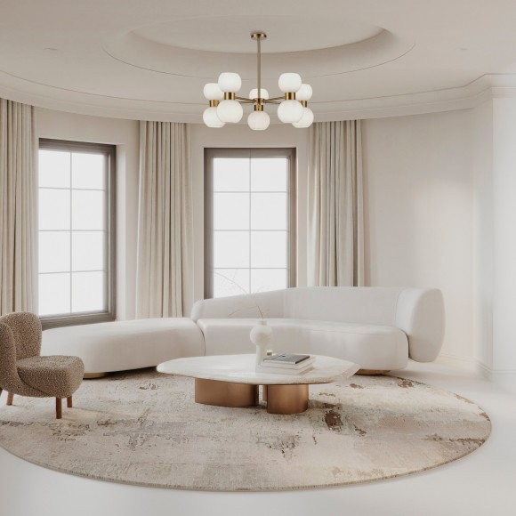 SLE1138-302-10 Светильник потолочный Латунь/Белый E27 10*60W THONET