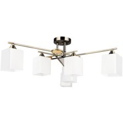 Потолочная люстра с 6 стеклянными плафонами под лампы цоколя E27 Arte Lamp LARGO A4497PL-6AB Потолочная люстра с 6 стеклянными плафонами под лампы цоколя E27 Arte Lamp LARGO A4497PL-6AB