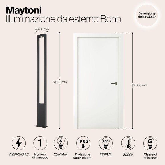 Уличный наземный светильник Maytoni O425FL-L25GF Bonn IP65 светодиодный LED 25W