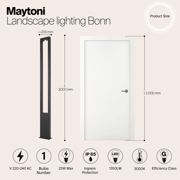 Уличный наземный светильник Maytoni O425FL-L25GF Bonn IP65 светодиодный LED 25W