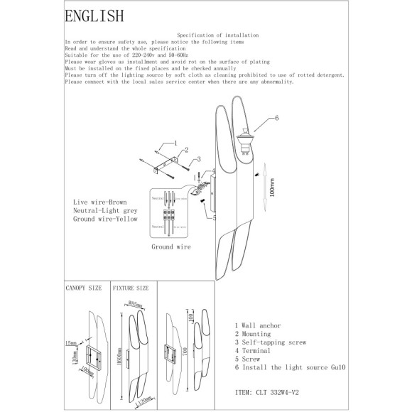 Бра Crystal Lux CLT 332W4-V2 WH-WH Бра Crystal Lux CLT 332W4-V2 WH-WH