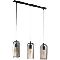 49645 Подвес ROCCAMENA, 3х60W (E27), L730, B130, H1100, сталь, черный, медь