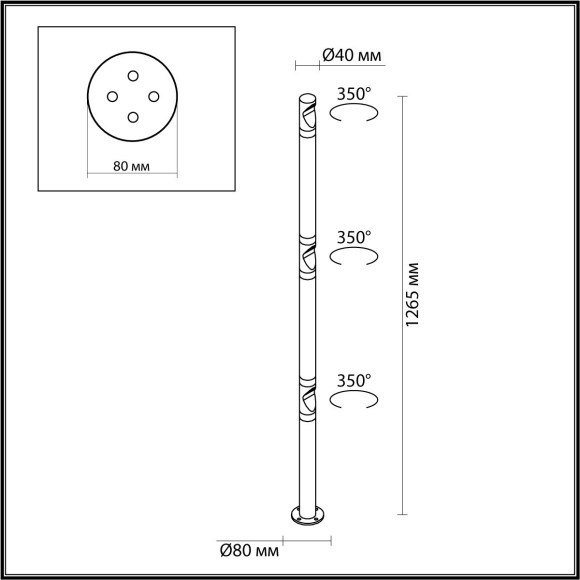 Уличный светильник поворотный на 350° IP65 LED 9W 3000K Odeon Light BAMBOO 7021/9FL Уличный светильник поворотный на 350° IP65 LED 9W 3000K Odeon Light BAMBOO 7021/9FL
