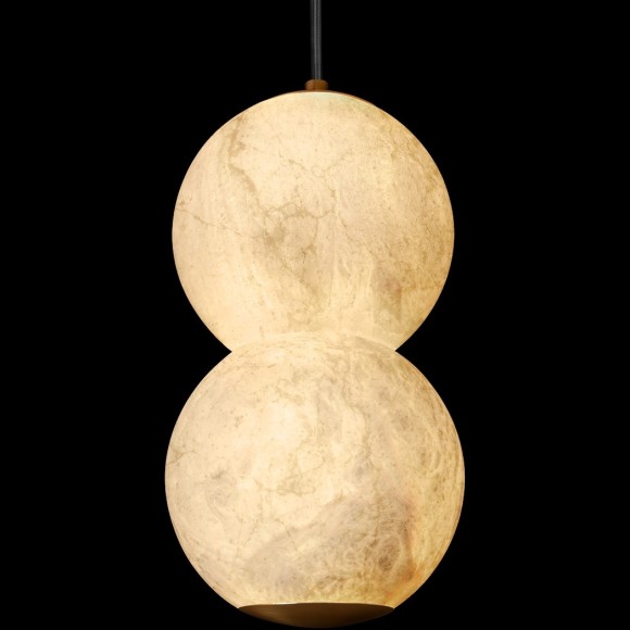 10530/2P Loft It BEADS подвесной светильник с LED 3000 К, 900 Лм, бронзовое металлическое основание и бежевые плафоны из испанского мрамора