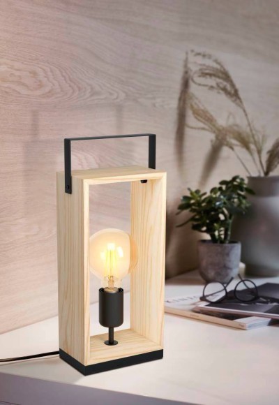 43415 Наст. лампа FAMBOROUGH, 1х40W (E27), 160х100, H400, основа 160х100, сталь, дерево, черный, нат 43415 Наст. лампа FAMBOROUGH, 1х40W (E27), 160х100, H400, основа 160х100, сталь, дерево, черный, нат