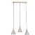 Arte Lamp Lancaster A5891SP-3BK Тройной подвесной современный светильник с 3 янтарными плафонами из стекла диаметром 15 см, основание из натурального светлого дерева, высота провода 100 см, лампы E27 3шт до 60Вт IP20 220В