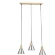 Arte Lamp Lancaster A5891SP-3BK Тройной подвесной современный светильник с 3 янтарными плафонами из стекла диаметром 15 см, основание из натурального светлого дерева, высота провода 100 см, лампы E27 3шт до 60Вт IP20 220В