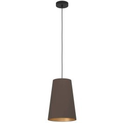 390195 Подвес PETROSA, 1x40W(E27), сталь, черный, текстиль, капучино, латунный