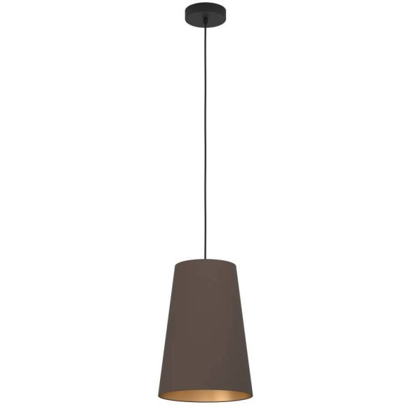 390195 Подвес PETROSA, 1x40W(E27), сталь, черный, текстиль, капучино, латунный