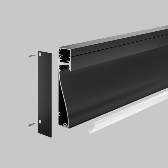 Алюминиевый профиль плинтус с подсветкой 80x18 ALM-8018-B-2M