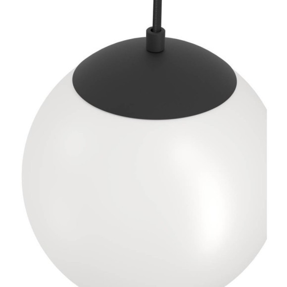 900977 Подвес RONDO 3, 1X40W(Е27), L200, H1420, сталь, пластик, черный/стекло, белый 900977 Подвес RONDO 3, 1X40W(Е27), L200, H1420, сталь, пластик, черный/стекло, белый