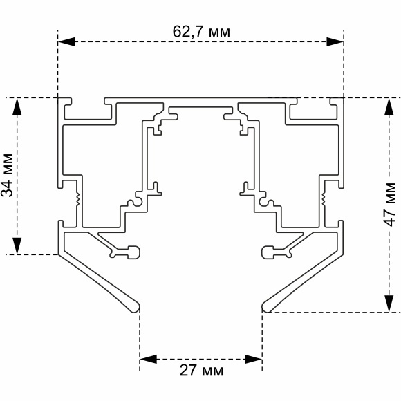 Встраиваемый магнитный трек Crystal Lux Space Crystal Lux CLT 0.134 01 L3000 BL 1407/029