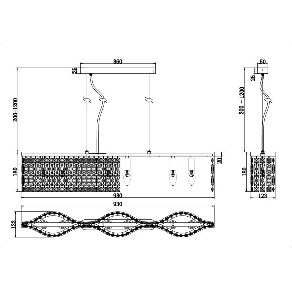 Люстра хрустальная Maytoni DIA005PL-06CH Dune под лампы 6xE14 60W