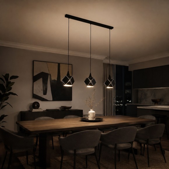 SL258.403.03 ST Luce ENIGMA Подвес, 3х40W, ной черный светильник для установки над