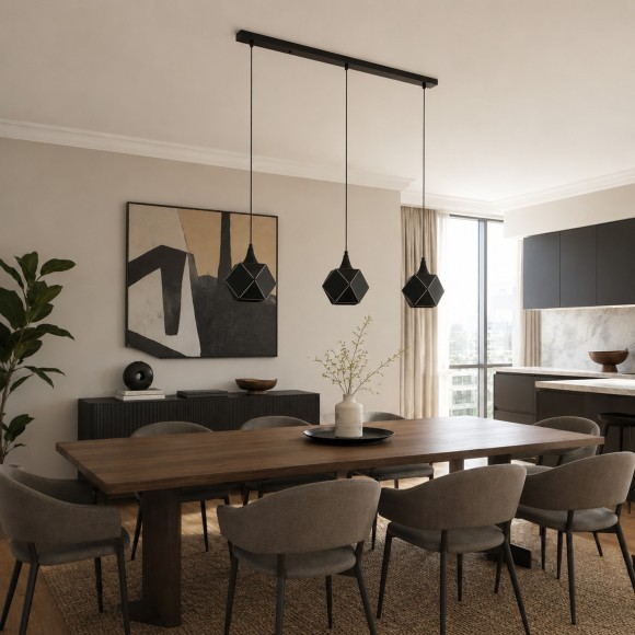 SL258.403.03 ST Luce ENIGMA Подвес, 3х40W, ной черный светильник для установки над