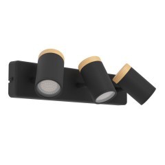 300002 CONSUMA Спот настенный 3xGU10 9Вт IP44 дерево сталь черный коричневый 300002 CONSUMA Спот настенный 3xGU10 9Вт IP44 дерево сталь черный коричневый