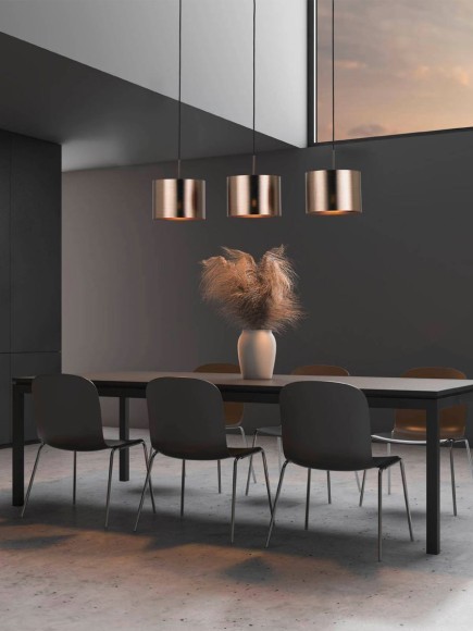 39357 SAGANTO SAGANTO 1 Подвесной светильник с тремя лампами E27, 180Вт, скандинавский, коричневый, металл, пластик