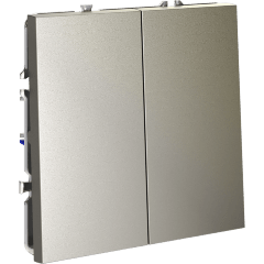 Выключатель встраиваемый VOLTUM S70 двухклавишный 10А, (шелк)