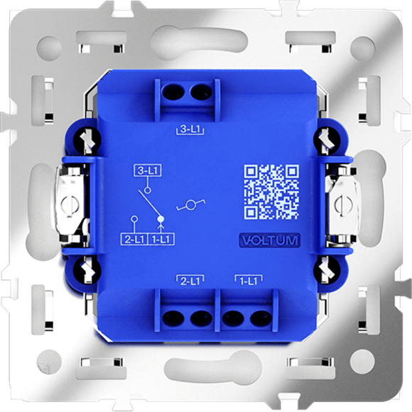 Проходной переключатель встраиваемый VOLTUM S70 одноклавишный 10А, (белый матовый)