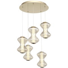 SL6136.233.01 Светильник подвесной ST-Luce золото/коньячный LED 1*28W 3000K SPINE