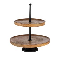 427141 Блюдо-этажерка декоративное MAKILALA, H295, ?250, дерево, сталь, натуральный 427141 Блюдо-этажерка декоративное MAKILALA, H295, ?250, дерево, сталь, натуральный