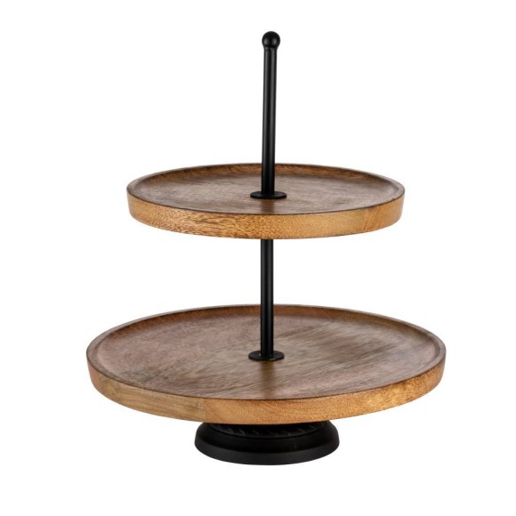 427141 Блюдо-этажерка декоративное MAKILALA, H295, ?250, дерево, сталь, натуральный 427141 Блюдо-этажерка декоративное MAKILALA, H295, ?250, дерево, сталь, натуральный