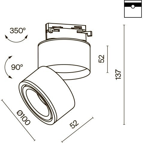 Однофазный двужильный светодиодный трековый светильник Maytoni Unity TR084-1-15W3K-B Yin 3000К 950Лм CRI90+ 24° 15Вт