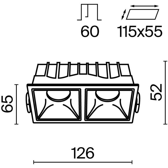 Встраиваемый светильник Maytoni DL043-02-10W4K-D-SQ-WB Alfa LED светодиодный LED 20W
