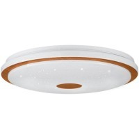 900599 Настенно-потолочный светильник LANCIANO 1, LED 36W, 3300lm, H80, ?560, сталь, дерево, белый, коричневый/пластик с эффектом кристаллов, белый, х