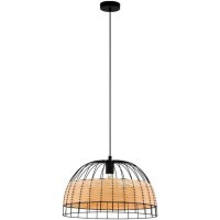 43312 Подвес ANWICK, 1x40W(E27), ?500, сталь, черный/ротанг, натуральный