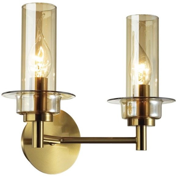 6554/2W CLASSI LN24 бронза/коньячный/металл/стекло Бра E14 2*40W 220V MADONNA