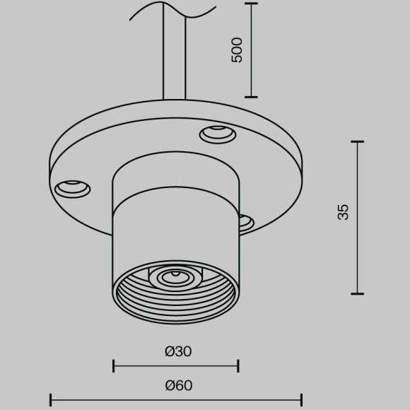 Основание для накладного монтажа системы Maytoni Shelf с внутренней резьбой с вводом питания CA023BI-P-B