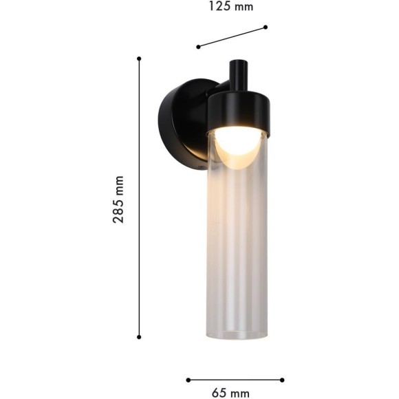4702-1W, настенный светильник, D125xW100xH285, LEDx5W, 340LM, 3000K, IP54, included