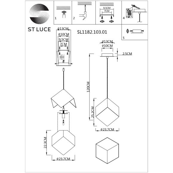 SL1182.103.01 Подвес ST-Luce Хром/Прозрачный, Хром G9 1*5W RIELLO