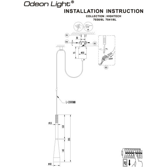 7030/6L Подвесной светильник Odeon Light HIGHTECH IP20 LED Ra90 Lm389 6W 389Лм 38° 3000K 220-240V PIX 7030/6L Подвесной светильник Odeon Light HIGHTECH IP20 LED Ra90 Lm389 6W 389Лм 38° 3000K 220-240V PIX