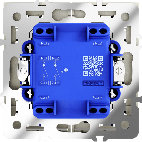 Выключатель встраиваемый VOLTUM S70 двухклавишный с подсветкой 10А, (шелк)