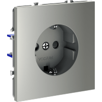 Розетка встраиваемая VOLTUM S70 с заземлением и защитными шторками, 16А, (сталь)